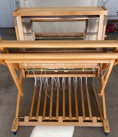 8 shaft LeClerc Compact 24 inch folding loom with retracting wheels